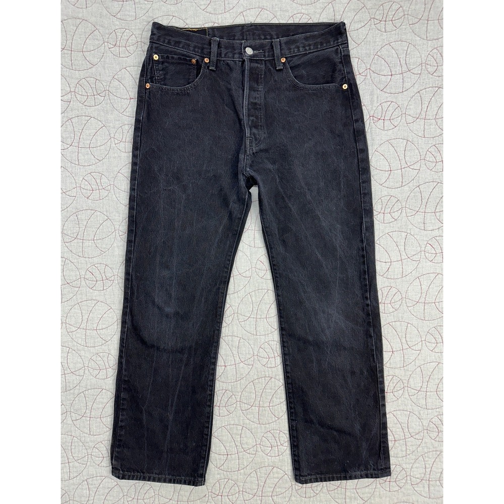 Levi's 501 Jeans Black Straight Leg Button Fly / Men's 33x30